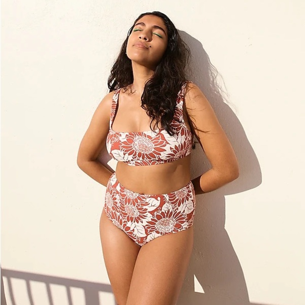Madewell Second Wave Balconette Bikini Top in Sunflower Season- size medium